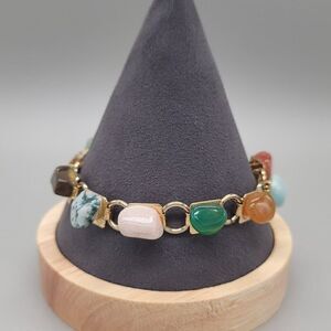 Vintage Mineral Gold Toned Bracelet